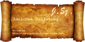 Janicsek Szilviusz névjegykártya